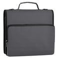 thumbnail image 2 of Haosy 3 Ring Zipper Binder with Shoulder Strap Waterproof Trapper Keeper 2 Inch D-Ring 500 Sheets Capacity, Space Gray, 2 of 8