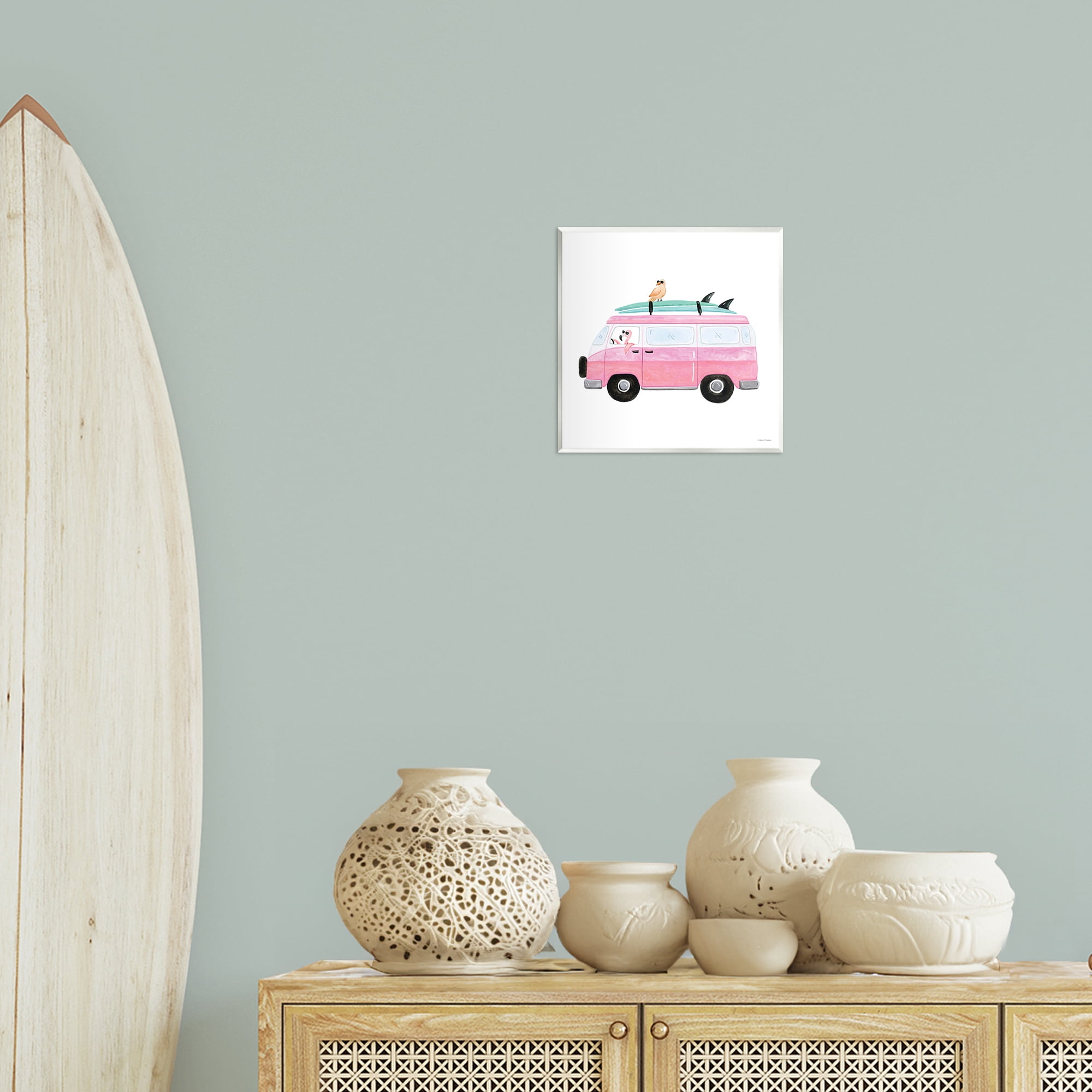 Stupell Industries Summer Birds & Van Transportation Painting Unframed Art Print Wall Art, 12 x 12