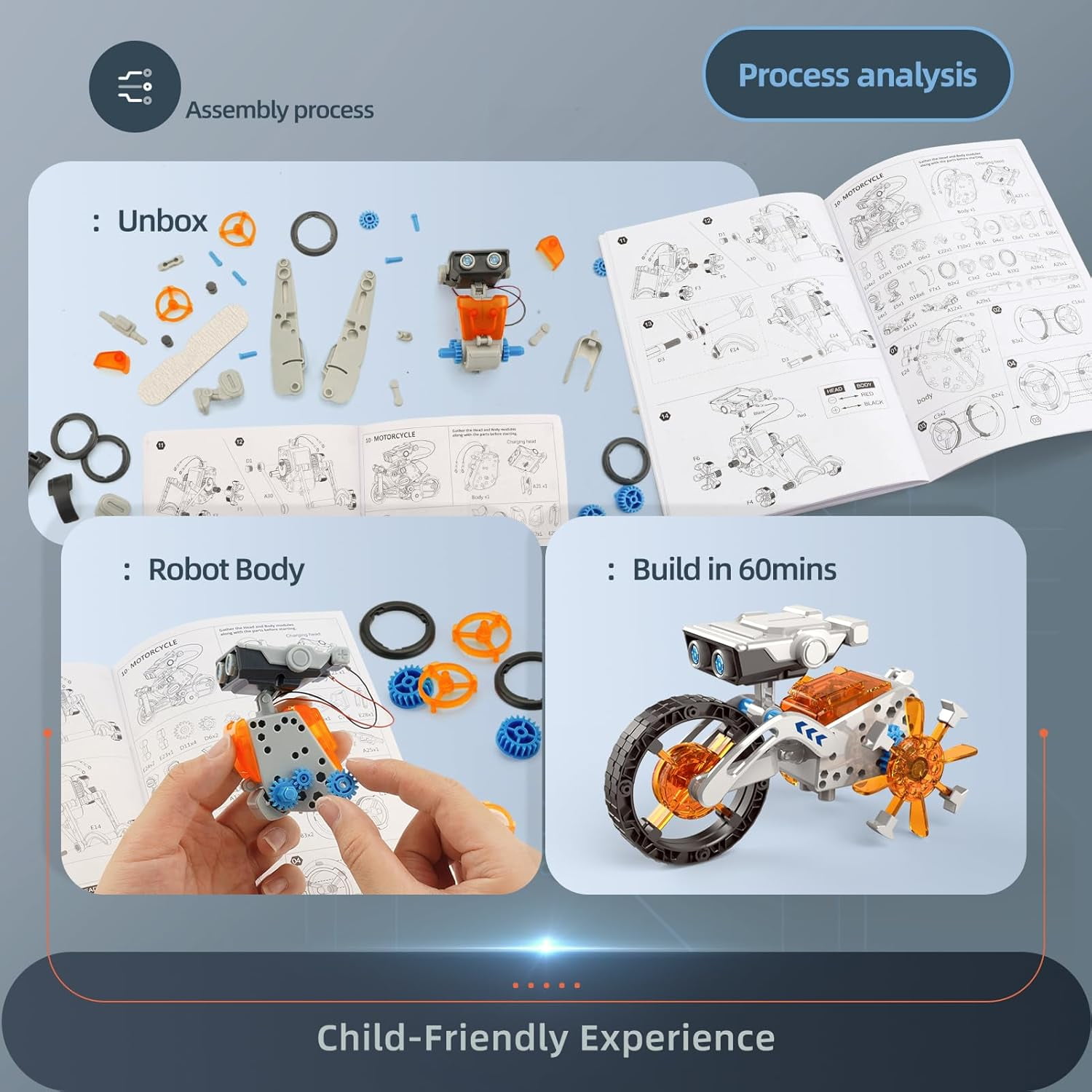 12-in-1 STEM Robot Kit Toys for Kids 8-12, DIY Building Educational STEM Science Kits for Boy Birthday Gifts