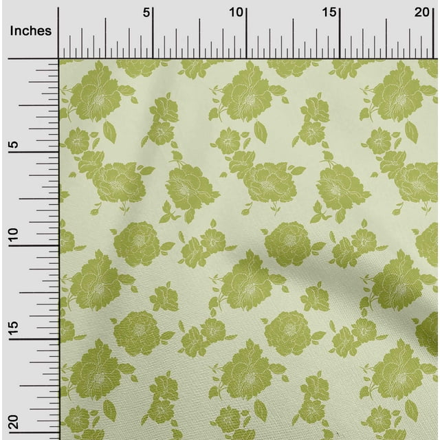 oneOone Cotton Silk Light Yellow Fabric Florals Craft Projects Decor Fabric Printed By The Yard 42 Inch Wide-DUG