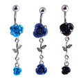 thumbnail image 4 of Jiaroswwei 1Pc Women Dual Rose Flower Belly Button Navel Ring Body Piercing Jewelry Gift, 4 of 8