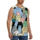 thumbnail image 2 of Fotbe Different Cats Men's Camiseta sin Mangas Estampada para Hombres, Playera Casual para Gimnasio, Entrenamiento, Playa-X-Large, 2 of 7