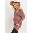 thumbnail image 2 of Off Shoulder Long Sleeve Maternity Solid Knit Tunic Top, 2 of 3