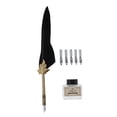 thumbnail image 2 of Abbracc Vintage Feather Writing Quill Ballpoint Pen Set Black, 2 of 8