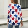 thumbnail image 5 of 4th of July Shirts Women 3/4 Sleeve Tshirts Casual USA Flag Print Tops Independence Day Patriotic Pullover USA 250th Anniversary Celebration Party Round Neck 1776-2026 Blouses Watermelon Red 2XL, 5 of 5