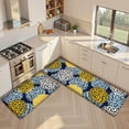 thumbnail image 2 of Kitchen Mats Set of 2 Cushioned Anti Fatigue Kitchen Rugs Non Slip Waterproof Kitchen Runner Memory Foam Floor Mat Comfort Standing Mat for Sink,Office,Laundry, Navy Yellow, 2 of 3