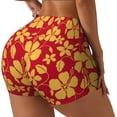 thumbnail image 2 of Vsdgher Red Vintage Flowers print Workout Shorts for Women Seamless Soft Smooth Gym Yoga Scrunch Active Exercise Fitness Shorts, 2 of 8