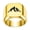 Gold, variant on Men's Square Mountain Stainless Steel Ring Personalized Vintage Band Jewelry Gold Size 9