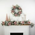 thumbnail image 4 of Northlight 6' Pink Floral and Ball Ornament Frosted Pine Artificial Christmas Garland, 4 of 9
