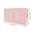 thumbnail image 2 of Unique Bargains 1 Pc Corduroy Rectangular Letter I Makeup Bag Pink, 2 of 5
