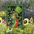 thumbnail image 2 of Happy St Patrick''s Day Green Hat Shamrock Clovers Leaf Rainbow Double Sided Garden Yard Flag 28 x 40 Patrick Lucky Irish Leprechaun Gold Coin Decorative Garden Flag Banner for Outdoor Home Decor, 2 of 2