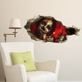 thumbnail image 4 of Wosthever Pegatinas de pared de Halloween de zombis de terror, calcomanías rotas de monstruo de PVC, papel tapiz de puerta autoadhesivo para sala de estar Kits de decoración para fiestas KM311 Wosthever HA068224-03, 4 of 6