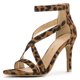 thumbnail image 1 of Sandalias De Tacón De Aguja Correa De Tobillo Cremallera Para Mujeres Leopardo 37, 1 of 7