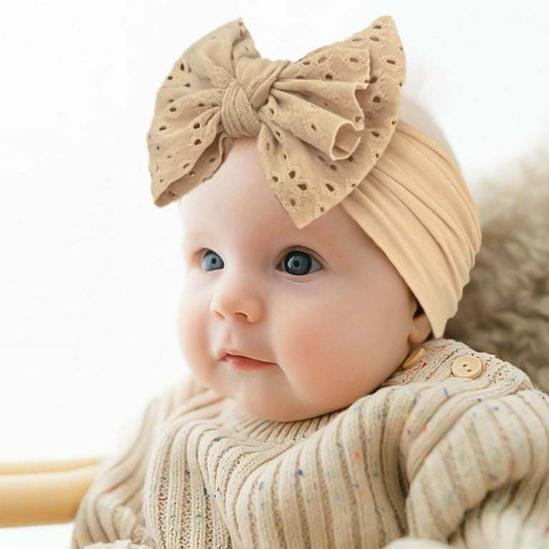 Headband Infant Girl Hats With Bows Sage Green Big Bow With Pearl