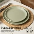 thumbnail image 4 of 12-Piece Matte Green Dinnerware Set,Stoneware Dinnerware for 3, Microwave & Dishwasher Safe, Stackable Design for Kitchen and Dining - Plates,Bowls and Mugs, 4 of 11