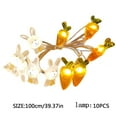 thumbnail image 3 of Fmbmuo Bunny Carrot LED String Lights – Battery Operated, 1M 10 Lights PVC Water-Resistant, Outdoor/Indoor Easter Decor, 3 of 5