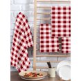 thumbnail image 2 of Red Farmhouse Kitchen Dish Towels for Drying Dishes Set of 2, Gradient Buffalo Plaid Lattice Grid Waffle Weave Microfiber Hand Tea Bathroom Towels Quick Dry & Absorbent Towel 15.7x23.6, 2 of 7
