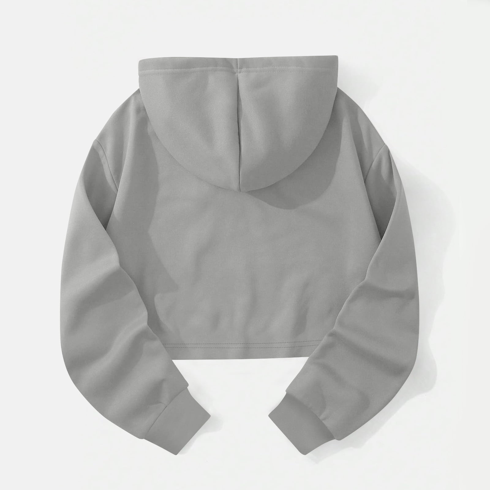 Karight Women's Cropped Hoodie Fleece Long Sleeve Pullover Cut Off