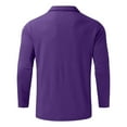 thumbnail image 5 of Ketyyh-chn99 Polo Shirts for Men Male Striped Print Turn Down Collar Long Sleeve T Shirt Mens Polo Shirts Purple,M, 5 of 5