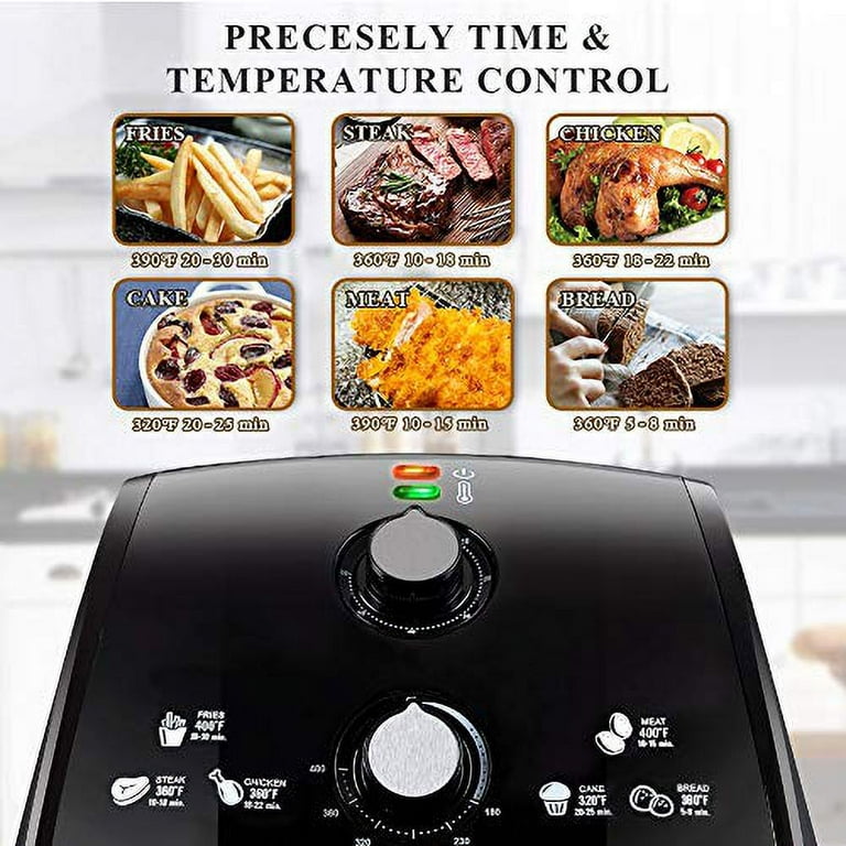 WETIE Air Fryer: 4QT 1400W, 5-in-1, 176°F-400ºF, Overheat Protection, Easy  Clean