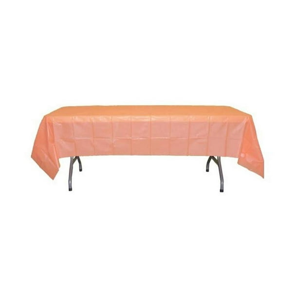 Plastic Disposable Table Cover Peach Rectangle 54in. x 108in