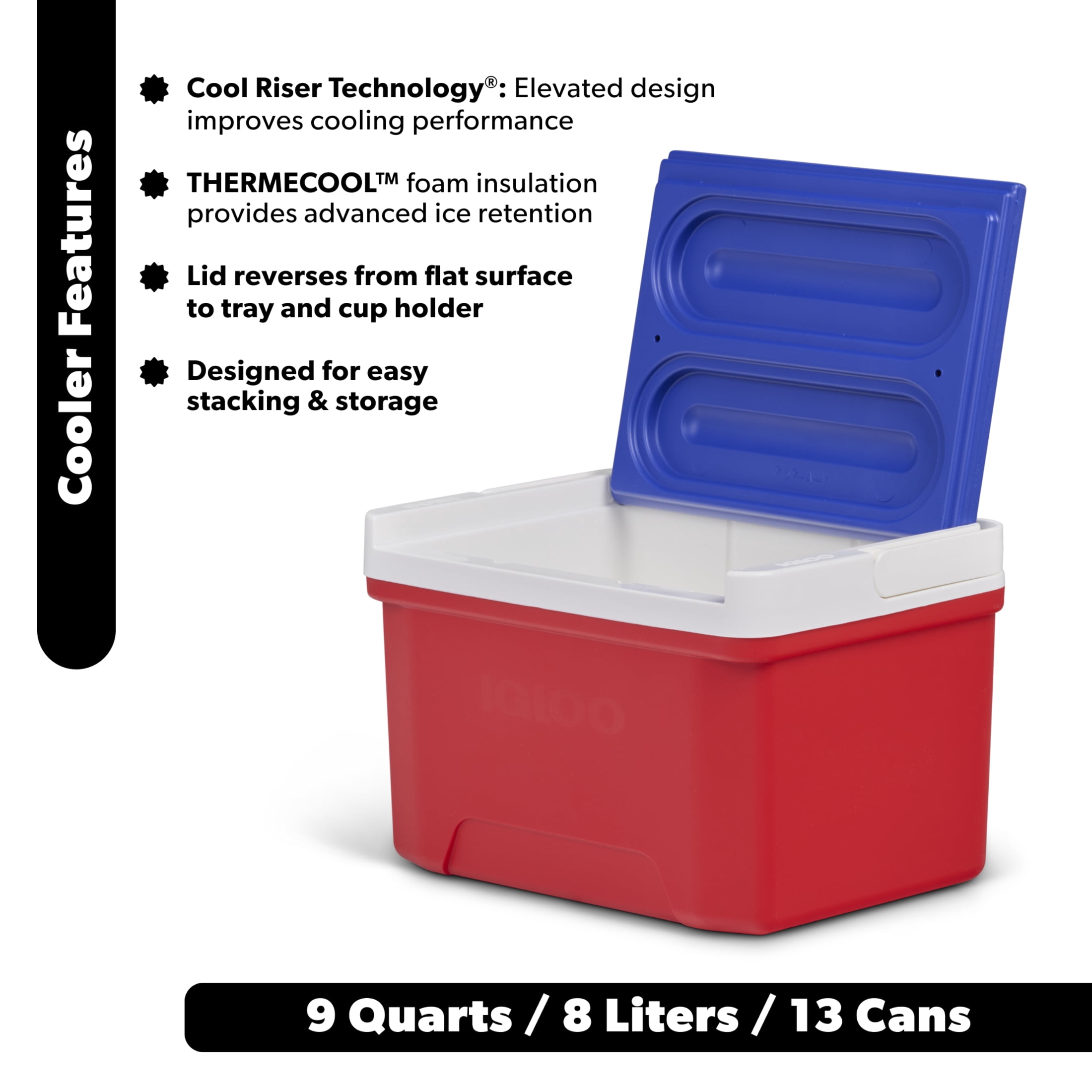 Igloo 9 QT Laguna Ice Chest Cooler, Red White and Blue