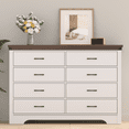 thumbnail image 3 of Farmhouse 8 Drawer Dresser for Bedroom, 51" Wide Chest of Drawers, Wooden Dresser TV Stand, Storage Dressers Organizer for Bedroom, Living Room, Hallway, 3 of 8