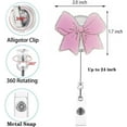 thumbnail image 2 of Pink Bow Badge Reel for ID Card Badge,Retractable Badge Holder Alligator Clip Accessories for Nurse,Medical Worker,Nursing Student,Teacher, 2 of 7