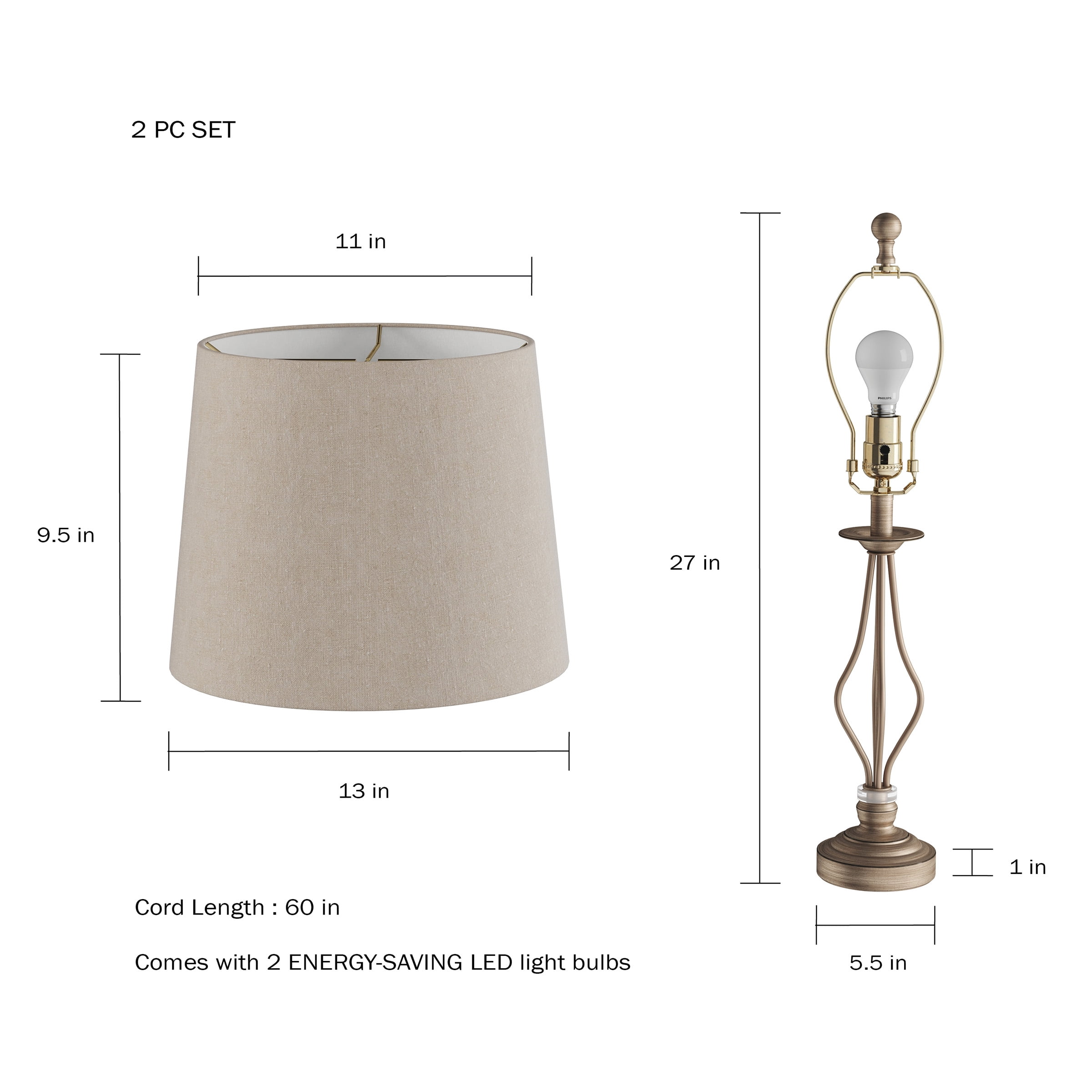 Lavish Home Table Lamps Matching Curved Openwork Steel Modern Lighting Set of 2