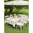 thumbnail image 3 of Outdoor Tablecloth with Umbrella Hole and Zipper, Easter Bunny Rectangle Table Cloth 54x80 Inch Waterproof Tablecloth, Spring Purple Flower Rustic Rabbit Yellow Picnic Table Cover for Patio Camping, 3 of 7