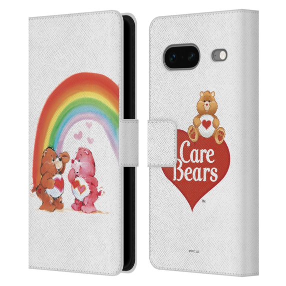 Head Case Designs Officially Licensed Care Bears Classic Rainbow Leather Book Wallet Case Cover Compatible with Google Pixel 7