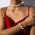 thumbnail image 2 of GKNET Boho Natural Sea Shell Handmade Bracelet Necklace Anklet Set Delicate Jewelry Women Gift-7.White White Necklace, 2 of 9