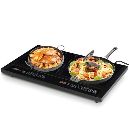 Dual Burner Manual - Costway Electric Dual Induction Cooker Cooktop 1800W Countertop Double Burner Portable
