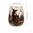 thumbnail image 4 of Halloween Witch Floral Themed Wine Glass with Gold Rim, Decorative Drinking Glass, Elegant Glass Cup for Cold Drinks, 4.2*2.7 Inch, Ideal Gift for Festival, 4 of 7