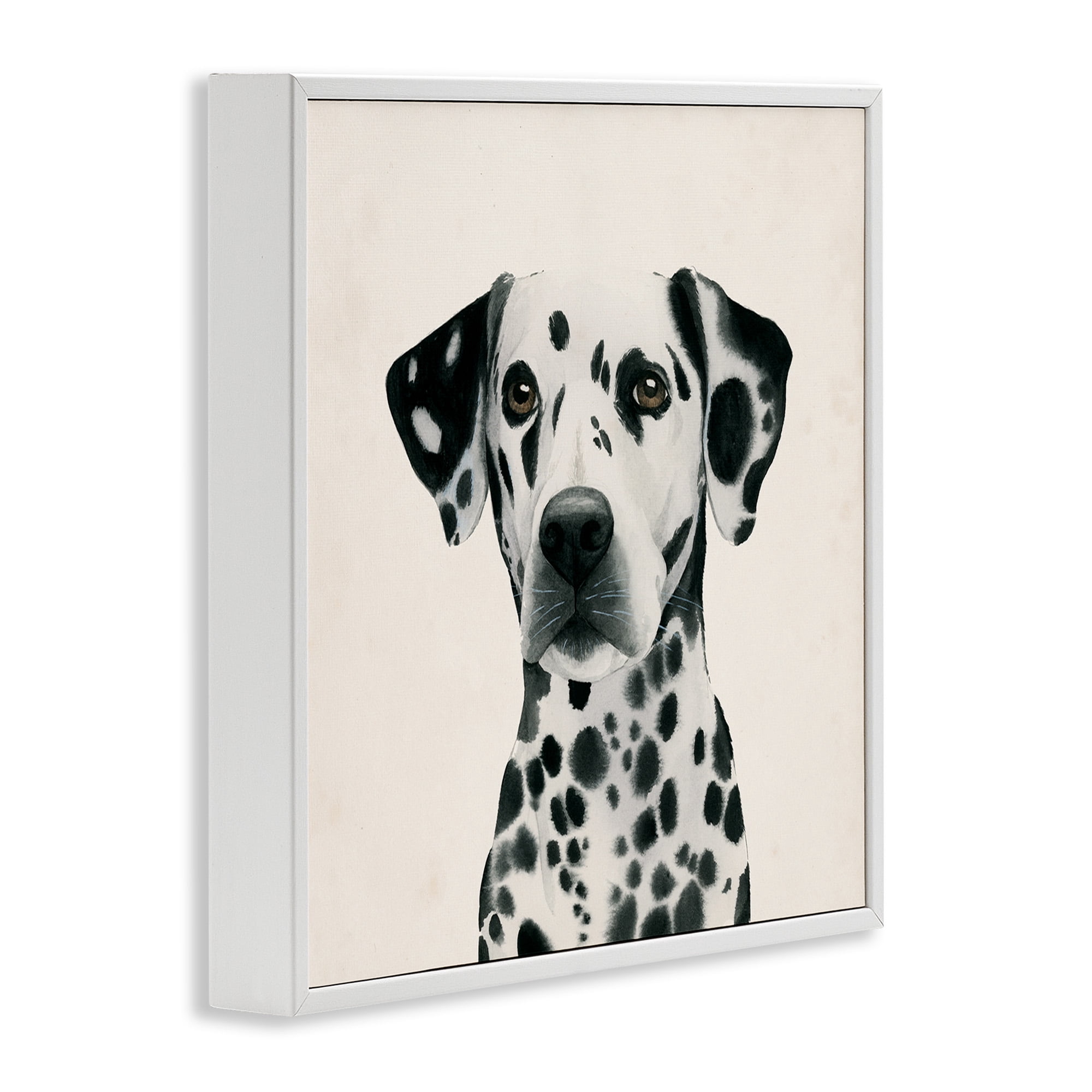 Stupell Industries Traditional Dalmatian Portrait Animals & Insects Painting White Framed Art Print Wall Art, 12 x 12