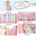 thumbnail image 4 of Standing Pencil Case Large Capacity Pen Bag, Multi-Layer Pen Pouch Pencil Holder Stationery Organizer, Polyester Pencil Bag Storage Box Desk Organizer, Pink, 4 of 8