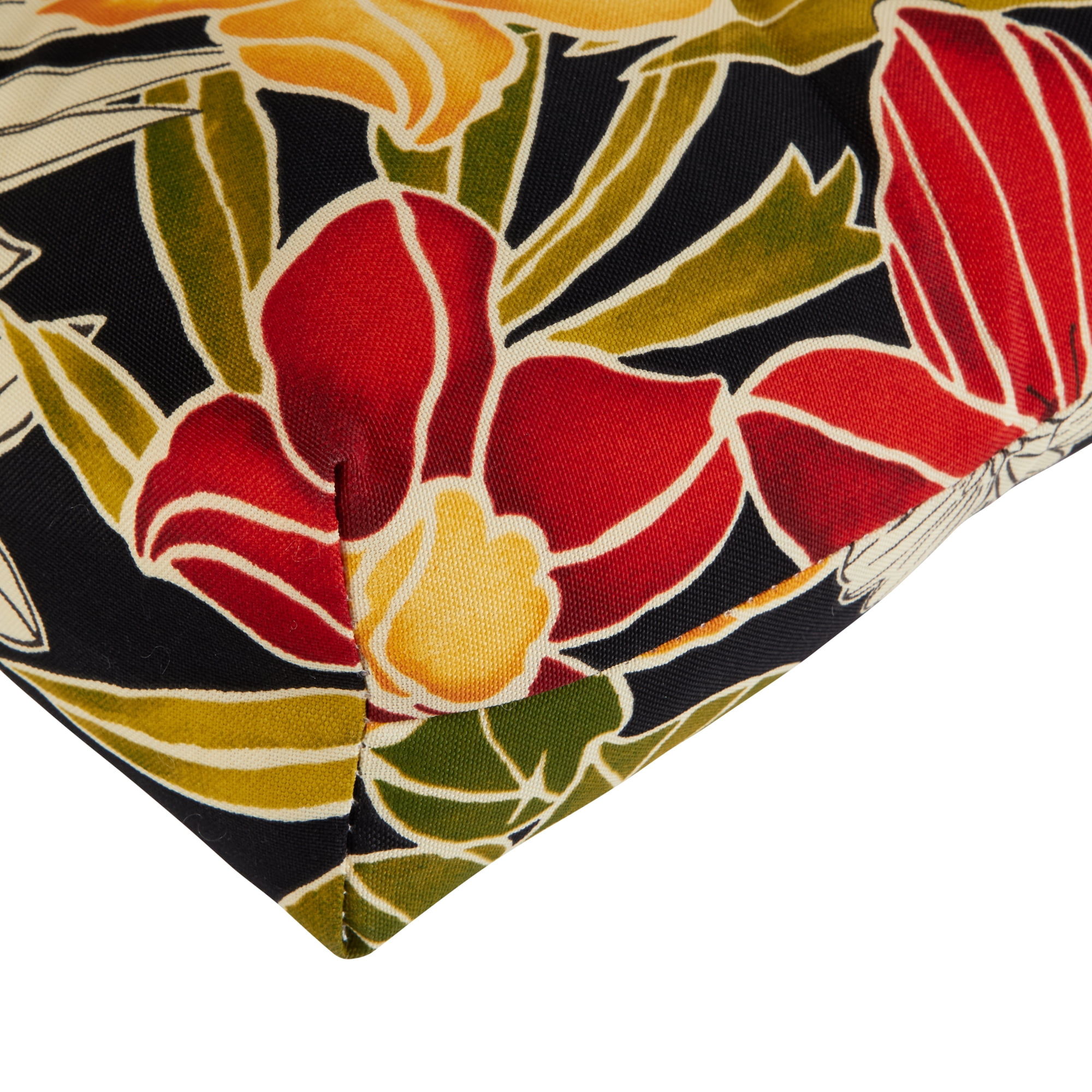 Greendale Home Fashions Tufted Outdoor 20'' x 20'' Seat Cushion, Set of 2, Aloha Black