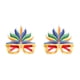 thumbnail image 4 of Billuyoard Marco de anteojos de plumas de colores para manualidades, fiestas temáticas de carnaval, bola divertida, máscara de mascarada, naranja azul verde 2piezas, 4 of 6