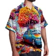 thumbnail image 2 of Mind car Men's Short Sleeve Beach Shirts, Casual Button Down Poplin Printed Summer Tops - Unisex, 2 of 6