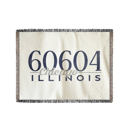Chicago, Illinois - 60604 Zip Code (Blue) - Lantern Press Artwork (60x80 Woven Chenille Yarn