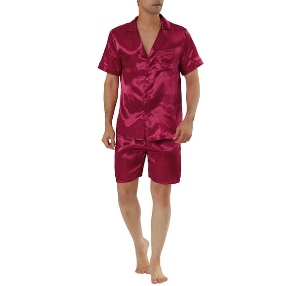 INSPIRE CHIC Men's Pajama Sets Short Sleeve Nightwear Top and Pants Loungewear