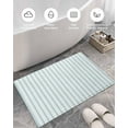 thumbnail image 5 of Shag Bath Rugs Ocean Blue Stripes Seamless Ticking Stripe Plush Soft Fluffy Doormat Floor Carpet,Non-Slip Living Room Bedroom Kitchen Entryway Door Mats Farmhouse Pinstripe, 5 of 6