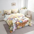 thumbnail image 4 of Feelyou Kawaii Rabbit Bunnies Twin Bedding Sets 7-Piece, Cartoon Eggs Bedding Comforter Set, Happy Western Easter Reversible Sheet Sets, Ultra Soft Bedroom Decor, 4 of 8