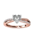 thumbnail image 1 of 0.65 Carat Excellent Heart Cut Real Diamond New Design Solitaire with Accents Ring for Wedding Solid 18K Rose Gold Size 11, 1 of 6