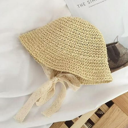

Fullvigor Baby Girls Summer Sun Cap Kids Outdoor Beach Bucket Straw Hat