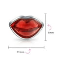 thumbnail image 3 of Bling Jewelry Womens Valentine Red Lips Charm Bead in Sterling Silver for European Bracelets, 3 of 4