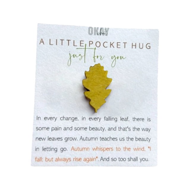 Autumn Leaves | Pocket Hug Keepsake Gift Keepsake Card Decorated With Autumn Leaves First Gift Of Autumn Encouragement Gift Of Friendship Gift