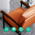 thumbnail image 5 of Fairyland Linen Fabric Modern Accent Chair with Metal Frame, Upholstered Club Chair, Clearance Arm Chair for Small Space and Office, Orange, 5 of 9