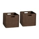 thumbnail image 5 of Cesta de almacenamiento tejida, cesta de almacenamiento plegable, cesta de almacenamiento decorativa tejida a mano, cesta de almacenamiento conveniente para artículos Marrón oscuro 2 piezas, 5 of 8