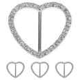 thumbnail image 1 of Rhinestone Heart Shaped Scarf Buckle for DIY Use Durable Zinc Alloy Silver Color, 1 of 8